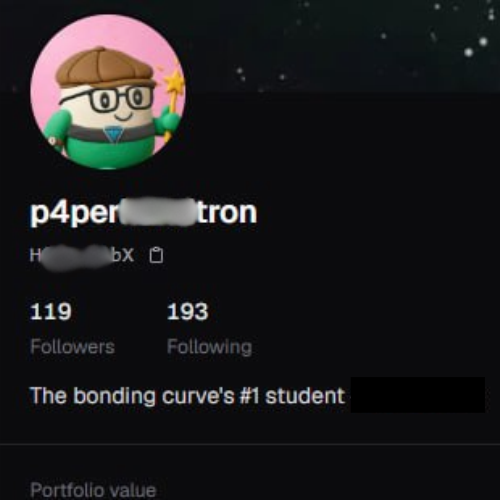 Example Based Reach Pump.fun Follower Profile with custom avatar, follower count, and Web3 bio